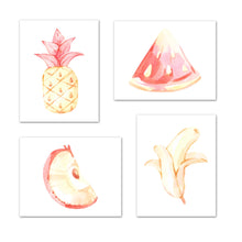 Load image into Gallery viewer, Modern Art Watercolor Fruits Print 2 Wall Art Prints Set - Ideal Gift For Family Room Kitchen Play Room Wall Décor Birthday Wedding Anniversary | Set of 4 - Unframed- 8x10 Photos