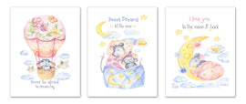 Nursery Mice Wall Art Prints Set - Home Decor For Kids, Child, Children, Baby or Toddlers Room - Gift for Newborn Baby Shower | Set of 3 - Unframed- 8x10 Photos