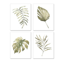 Load image into Gallery viewer, Green Leaves &amp; Foliage Botanical Plants Wall Art Prints Set - Ideal Gift For Family Room Kitchen Play Room Wall Décor Birthday Wedding Anniversary | Set of 4 - Unframed- 8x10 Photos