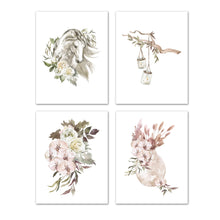 Load image into Gallery viewer, Southern Watercolor Accents Floral Design Wall Art Prints Set - Ideal Gift For Family Room Kitchen Play Room Wall Décor Birthday Wedding Anniversary | Set of 4 - Unframed- 8x10 Photos
