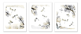 Dragon Flies Dragonfly & Damselfly Wall Art Prints Set - Home Decor For Kids, Child, Children, Baby or Toddlers Room - Gift for Newborn Baby Shower | Set of 3 - Unframed- 8x10 Photos