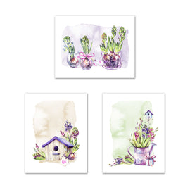 Colourful Summer Garden Themed Wall Art Prints Set - Ideal Gift For Family Room Kitchen Play Room Wall Décor Birthday Wedding Anniversary | Set of 3 - Unframed- 8x10 Photos