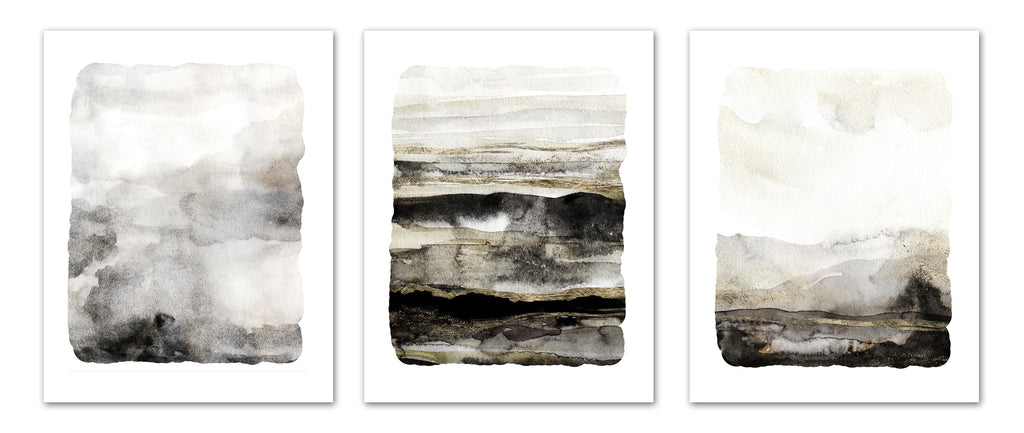 Watercolor Art Marble Style Wall Art Prints Set - Ideal Gift For Family Room Kitchen Play Room Wall Décor Birthday Wedding Anniversary | Set of 3 - Unframed- 8x10 Photos
