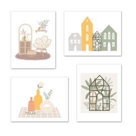Beautiful Home Designs Wall Art Prints Set - Home Decor For Kids, Child, Children, Baby or Toddlers Room - Gift for Newborn Baby Shower | Set of 4 - Unframed- 8x10 Photos