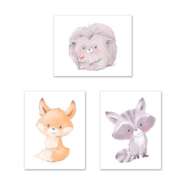 Hedgehog Baby Animal Nursery Wall Art Prints Set - Home Decor For Kids, Child, Children, Baby or Toddlers Room - Gift for Newborn Baby Shower | Set of 3 - Unframed- 8x10 Photos