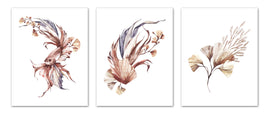 Watercolor Fish and Flora Set Wall Art Prints Set - Home Decor For Kids, Child, Children, Baby or Toddlers Room - Gift for Newborn Baby Shower | Set of 3 - Unframed- 8x10 Photos