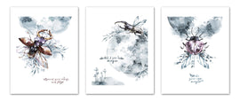 Coleoptera Beetles Motivational Wall Art Prints Set - Home Decor For Kids, Child, Children, Baby or Toddlers Room - Gift for Newborn Baby Shower | Set of 3 - Unframed- 8x10 Photos