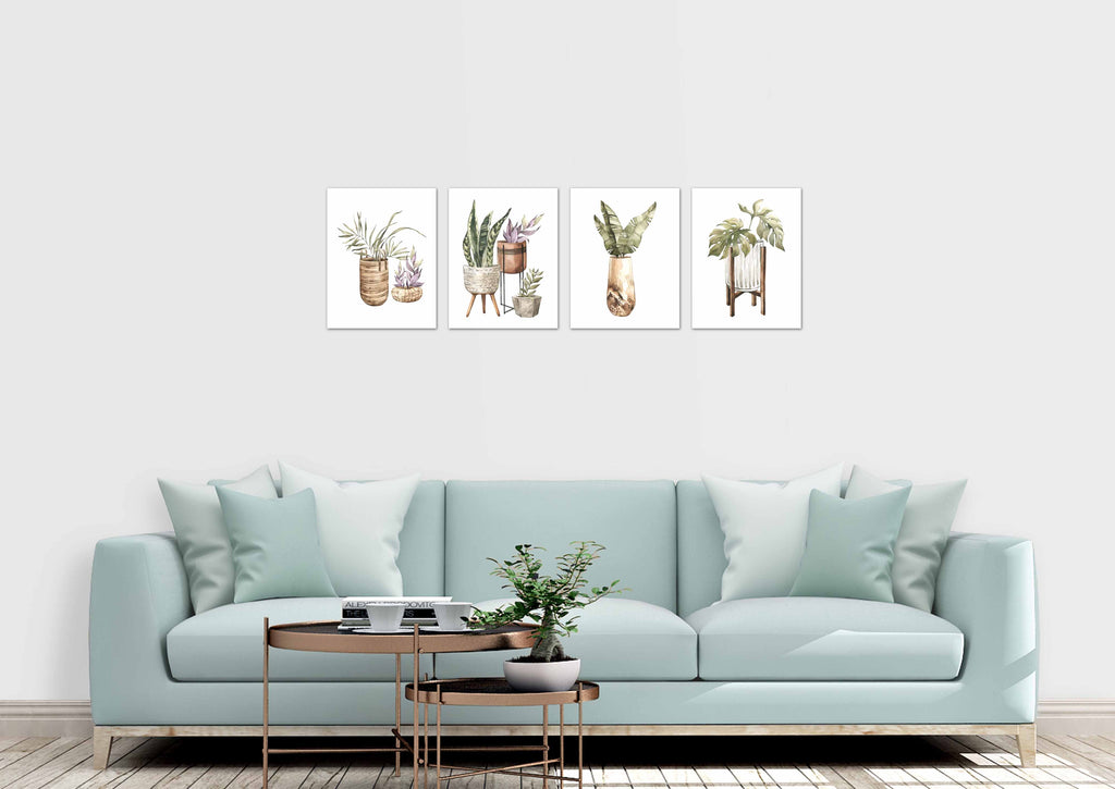 Plant Stands Wall Art Prints Set - Ideal Gift For Family Room Kitchen Play Room Wall Décor Birthday Wedding Anniversary | Set of 4 - Unframed- 8x10 Photos