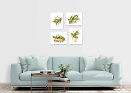 Pine Holiday Floral Decor Wall Art Prints Set - Ideal Gift For Family Room Kitchen Play Room Wall Décor Birthday Wedding Anniversary | Set of 4 - Unframed- 8x10 Photos