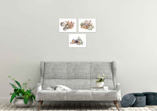 Load image into Gallery viewer, Travel Camera Picnic Basket Wall Art Prints Set - Ideal Gift For Family Room Kitchen Play Room Wall Décor Birthday Wedding Anniversary | Set of 3 - Unframed- 8x10 Photos