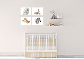 Elephant tiger Deer & Zebra Safari Animal Nursery Wall Art Prints Set - Home Decor For Kids, Child, Children, Baby or Toddlers Room - Gift for Newborn Baby Shower | Set of 4 - Unframed- 8x10 Photos