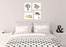 Safari Landscape Advanture Forest Wall Art Prints Set - Ideal Gift For Family Room Kitchen Play Room Wall Décor Birthday Wedding Anniversary | Set of 4 - Unframed- 8x10 Photos