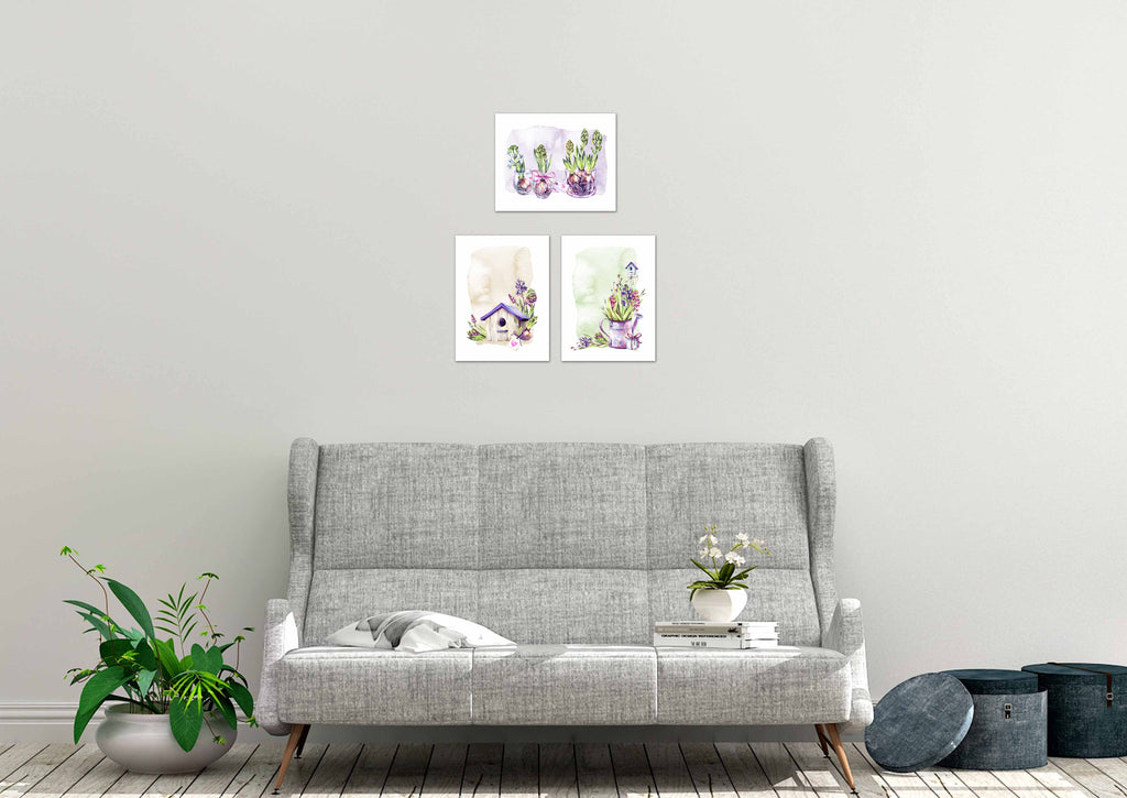 Colourful Summer Garden Themed Wall Art Prints Set - Ideal Gift For Family Room Kitchen Play Room Wall Décor Birthday Wedding Anniversary | Set of 3 - Unframed- 8x10 Photos