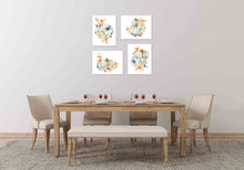 Load image into Gallery viewer, Autumn Pumpkin Watercolour Design Wall Art Prints Set - Ideal Gift For Family Room Kitchen Play Room Wall Décor Birthday Wedding Anniversary | Set of 4 - Unframed- 8x10 Photos