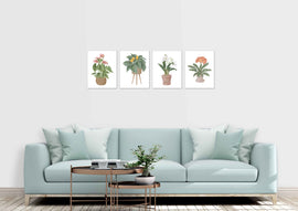 Beautiful Potted Plants Wall Art Prints Set - Ideal Gift For Family Room Kitchen Play Room Wall Décor Birthday Wedding Anniversary | Set of 4 - Unframed- 8x10 Photos