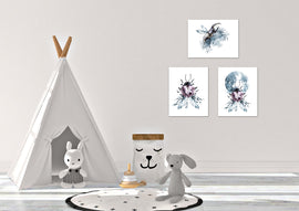 Coleoptera Beetles Watercolor Nursery Wall Art Prints Set - Home Decor For Kids, Child, Children, Baby or Toddlers Room - Gift for Newborn Baby Shower | Set of 3 - Unframed- 8x10 Photos