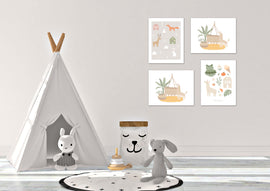 Nursery Picnic theme Wall Art Prints Set - Home Decor For Kids, Child, Children, Baby or Toddlers Room - Gift for Newborn Baby Shower | Set of 4 - Unframed- 8x10 Photos