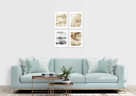 Multicolour Watercolor Art Marble Style Wall Art Prints Set - Ideal Gift For Family Room Kitchen Play Room Wall Décor Birthday Wedding Anniversary | Set of 4 - Unframed- 8x10 Photos