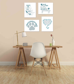 Best Dog Memorial Qoutes Wall Art Prints Set - Home Decor For Kids, Child, Children, Baby or Toddlers Room - Gift for Newborn Baby Shower | Set of 4 - Unframed- 8x10 Photos