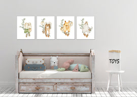 Teddy Suit & Sandle Boho Nursery Wall Art Prints Set - Home Decor For Kids, Child, Children, Baby or Toddlers Room - Gift for Newborn Baby Shower | Set of 4 - Unframed- 8x10 Photos