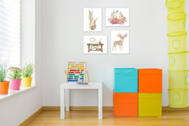 Vases Pumpkin Table & Reindeer Autumn Farmhouse Wall Art Prints Set - Ideal Gift For Family Room Kitchen Play Room Wall Décor Birthday Wedding Anniversary | Set of 4 - Unframed- 8x10 Photos