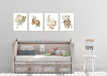 Load image into Gallery viewer, Teddy Bear Frok Bag &amp; Sandle Boho Nursery Wall Art Prints Set - Home Decor For Kids, Child, Children, Baby or Toddlers Room - Gift for Newborn Baby Shower | Set of 4 - Unframed- 8x10 Photos