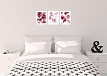 Load image into Gallery viewer, Beautiful Red Rose Pattern Wall Art Prints Set - Ideal Gift For Family Room Kitchen Play Room Wall Décor Birthday Wedding Anniversary | Set of 3 - Unframed- 8x10 Photos