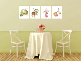 Multicoloured Berries Wall Art Prints Set - Ideal Gift For Family Room Kitchen Play Room Wall Décor Birthday Wedding Anniversary | Set of 4 - Unframed- 8x10 Photos