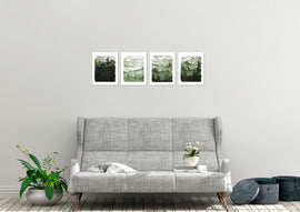 Snowy Green Forest Wall Art Prints Set - Ideal Gift For Family Room Kitchen Play Room Wall Décor Birthday Wedding Anniversary | Set of 4 - Unframed- 8x10 Photos