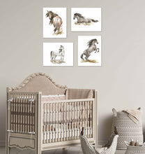 Load image into Gallery viewer, Motion Horses Running Sketch Nursery Wall Art Prints Set - Home Decor For Kids, Child, Children, Baby or Toddlers Room - Gift for Newborn Baby Shower | Set of 4 - Unframed- 8x10 Photos