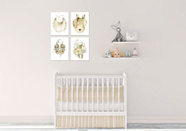 Frok Bag Bib & Sandle Boho Nursery Wall Art Prints Set - Home Decor For Kids, Child, Children, Baby or Toddlers Room - Gift for Newborn Baby Shower | Set of 4 - Unframed- 8x10 Photos