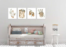 Load image into Gallery viewer, Teddy Bear Bag Suit &amp; Sandle Boho Nursery Wall Art Prints Set - Home Decor For Kids, Child, Children, Baby or Toddlers Room - Gift for Newborn Baby Shower | Set of 4 - Unframed- 8x10 Photos