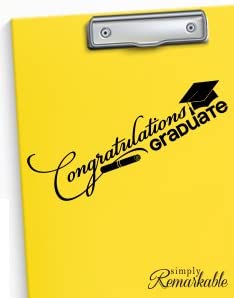 Vinyl Decal Sticker for Computer Wall Car Mac MacBook and More - Congratulations Graduate 7" x 2.2"