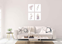Load image into Gallery viewer, Purple Foliage Botanical Plants Wall Art Prints Set - Ideal Gift For Family Room Kitchen Play Room Wall Décor Birthday Wedding Anniversary | Set of 4 - Unframed- 8x10 Photos