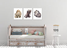 Load image into Gallery viewer, Watercolour Bears Wall Art Prints Set - Home Decor For Kids, Child, Children, Baby or Toddlers Room - Gift for Newborn Baby Shower | Set of 3 - Unframed- 8x10 Photos
