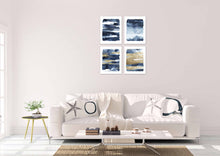 Load image into Gallery viewer, Blue and Gold Abstract Wall Art Prints Set - Ideal Gift For Family Room Kitchen Play Room Wall Décor Birthday Wedding Anniversary | Set of 4 - Unframed- 8x10 Photos