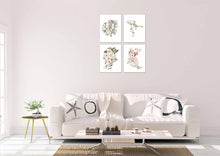 Load image into Gallery viewer, Southern Watercolor Accents Floral Design Wall Art Prints Set - Ideal Gift For Family Room Kitchen Play Room Wall Décor Birthday Wedding Anniversary | Set of 4 - Unframed- 8x10 Photos