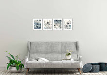 Load image into Gallery viewer, Floral Grey Roses Print Wall Art Prints Set - Ideal Gift For Family Room Kitchen Play Room Wall Décor Birthday Wedding Anniversary | Set of 4 - Unframed- 8x10 Photos