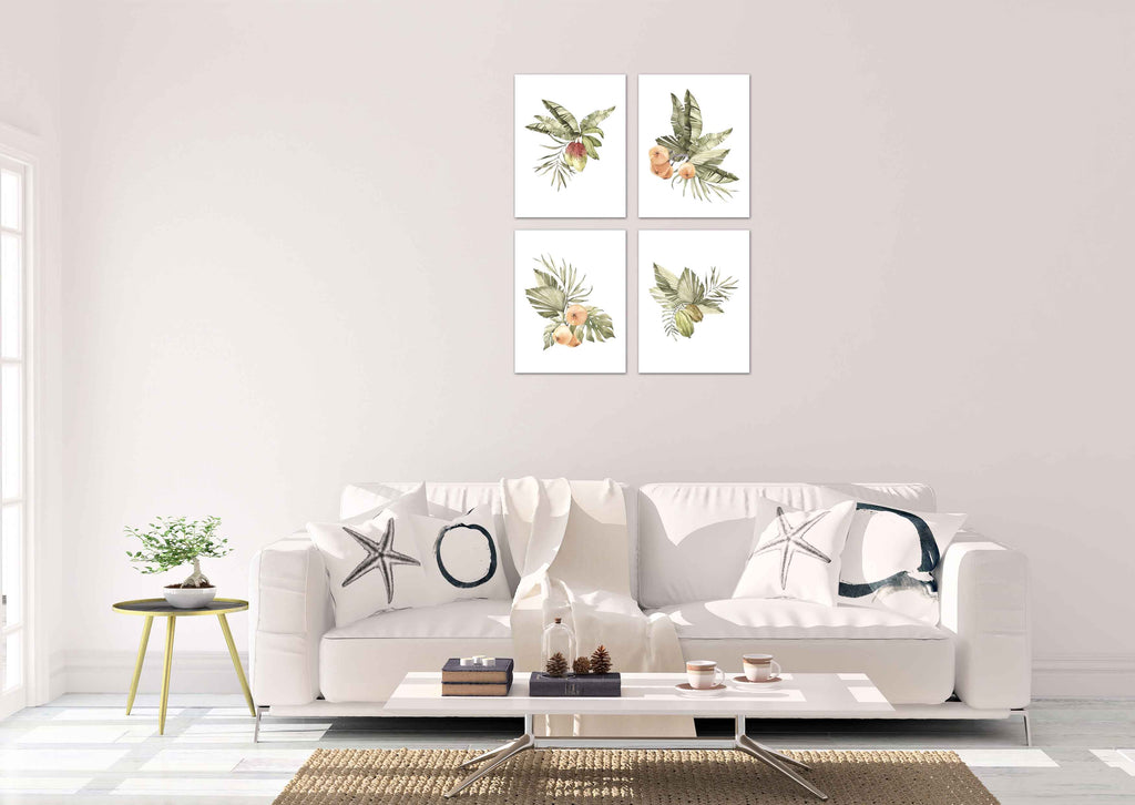 Botanical Plants Leaves & Berries  Wall Art Prints Set - Ideal Gift For Family Room Kitchen Play Room Wall Décor Birthday Wedding Anniversary | Set of 4 - Unframed- 8x10 Photos