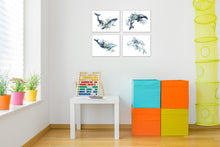 Load image into Gallery viewer, Shark  Dolphine Nursery Ocean Animal Wall Art Prints Set - Home Decor For Kids, Child, Children, Baby or Toddlers Room - Gift for Newborn Baby Shower | Set of 4 - Unframed- 8x10 Photos