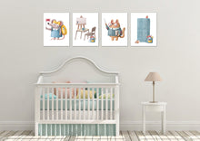 Load image into Gallery viewer, Rabbit &amp; Mouse Nursery Scholling Wall Art Prints Set - Home Decor For Kids, Child, Children, Baby or Toddlers Room - Gift for Newborn Baby Shower | Set of 4 - Unframed- 8x10 Photos