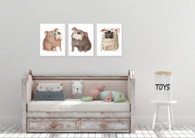 Load image into Gallery viewer, Cute Bulldogs Poses Wall Art Prints Set - Home Decor For Kids, Child, Children, Baby or Toddlers Room - Gift for Newborn Baby Shower | Set of 3 - Unframed- 8x10 Photos