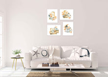 Load image into Gallery viewer, Farmhouse Autumn Basket lantern &amp; Table Painting Wall Art Prints Set - Ideal Gift For Family Room Kitchen Play Room Wall Décor Birthday Wedding Anniversary | Set of 4 - Unframed- 8x10 Photos