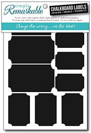 Reusable Chalk Labels - 30 Ticket Shape Adhesive Chalkboard Stickers in 3 Sizes, Light Material with Removable Adhesive and Smooth Writing Surface. Can be Wiped Clean and Reused