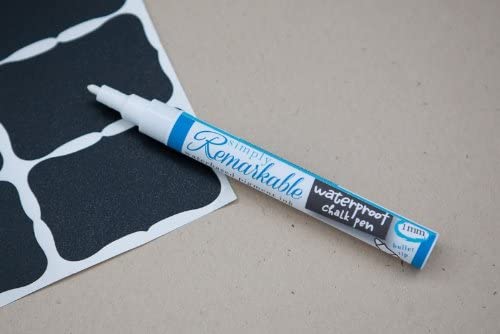 Waterproof Chalk Pen to Write or Draw Custom Labels, Tags and More, White Liquid Chalk Marker, 1mm Fine Tip