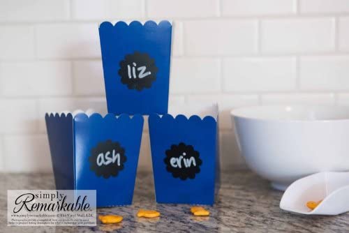 Reusable Chalk Labels - 24 Flower Shape 1.7" Chalkboard Stickers Wipe Clean and Reuse Organizing, Decorating, Crafts, Personalized Hostess Gifts, Wedding and Party Favors