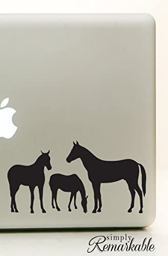Vinyl Decal Sticker for Computer Wall Car Mac MacBook and More Horse Family Decal - Size 7 x 3.7 inches