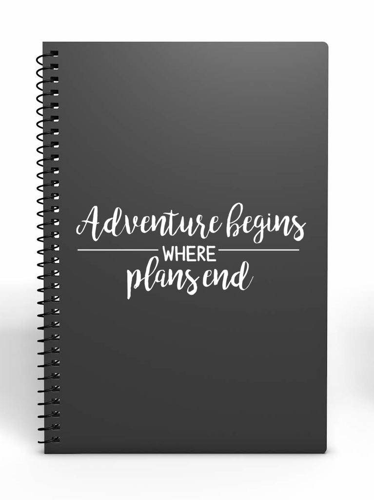 Adventure Begins Where Plans End | 8" x 3.3" Vinyl Sticker | Peel and Stick Inspirational Motivational Quotes Stickers Gift | Decal for Adventure/Travel Lovers