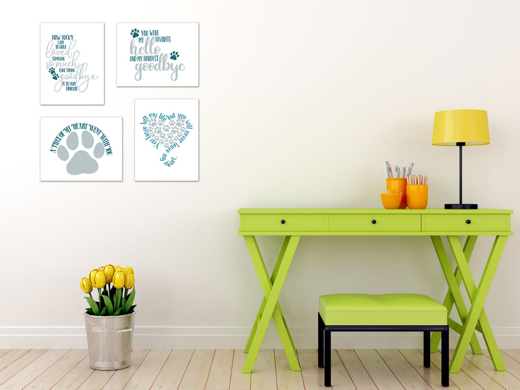 Best Dog Memorial Qoutes Wall Art Prints Set - Home Decor For Kids, Child, Children, Baby or Toddlers Room - Gift for Newborn Baby Shower | Set of 4 - Unframed- 8x10 Photos