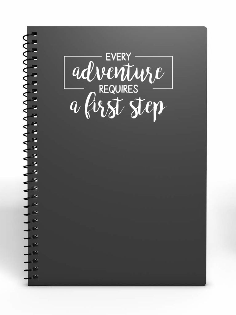Every Adventure Requires A First Step | 7" x 4.5" Vinyl Sticker | Peel and Stick Inspirational Motivational Quotes Stickers Gift | Decal for Adventure/Travel Lovers